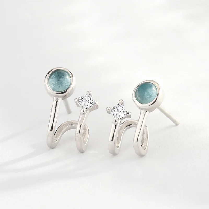 925 Sterling Silver Personalized Creative Zircon Stud Earrings For Women Vintage Blue Crystal Stone Fashino Jewelry Accessories
925 Sterling Silver Personalized Creative Zircon Stud Earrings For Women Vintage Blue Crystal Stone Fashino Jewelry Accessories