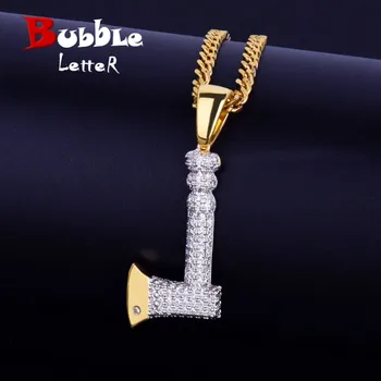 Personality The axe Necklace & Pendant Free Steel Rope Chain Gold Color Bling Cubic Zircon Men's Hip Hop Jewelry For Gift
Personality The axe Necklace & Pendant Free Steel Rope Chain Gold Color Bling Cubic Zircon Men's Hip Hop Jewelry For Gift
