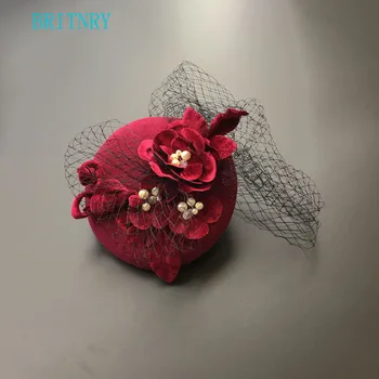 BRITNRY New Arrivals Burgundy Wedding Hats for Women Elegant Black Tulle Birdcage Veil Wedding Evening Party Pearls Flower Hat
BRITNRY New Arrivals Burgundy Wedding Hats for Women Elegant Black Tulle Birdcage Veil Wedding Evening Party Pearls Flower Hat