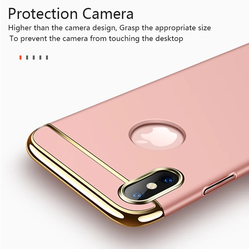 Electroplated Armor Degree Full Protect 3 IN 1 Phone Cover Case For iPhoneX Sadoun.com