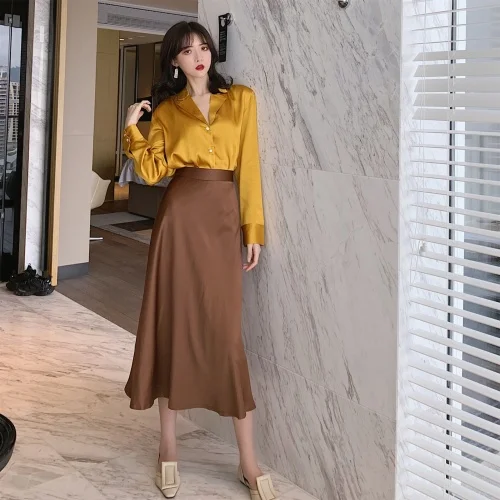 Yellow Long Sleeve Blouse Women Skirt Set High Waist Two Piece Set Casual Ladies 2 Set Woman Korean Fashion Terno Feminino
Yellow Long Sleeve Blouse Women Skirt Set High Waist Two Piece Set Casual Ladies 2 Set Woman Korean Fashion Terno Feminino