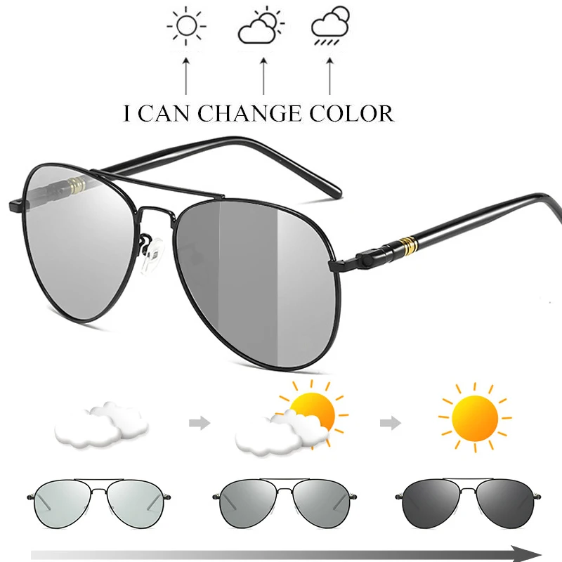 2019 Photochromic Sunglasses Men Polarized Goggles , Male Discoloration Driving Pilot Sun glasses For Driver UV400 S162
2019 Photochromic Sunglasses Men Polarized Goggles , Male Discoloration Driving Pilot Sun glasses For Driver UV400 S162
