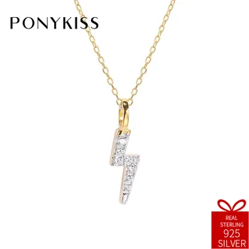 PONYKISS Trendy 100% 925 Sterling Silver New Chic Zircon Lightning Pendant Necklace For Women Party Fashion Accessory Fine Gift
PONYKISS Trendy 100% 925 Sterling Silver New Chic Zircon Lightning Pendant Necklace For Women Party Fashion Accessory Fine Gift