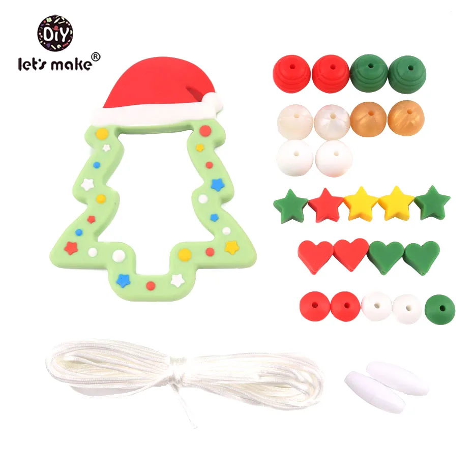 Let's Make 1set Baby Teether Christmas Tree Hat Silicone Beads DIY Crafts Nursing Accessories Holiday Gift Toys Baby Products
Let's Make 1set Baby Teether Christmas Tree Hat Silicone Beads DIY Crafts Nursing Accessories Holiday Gift Toys Baby Products