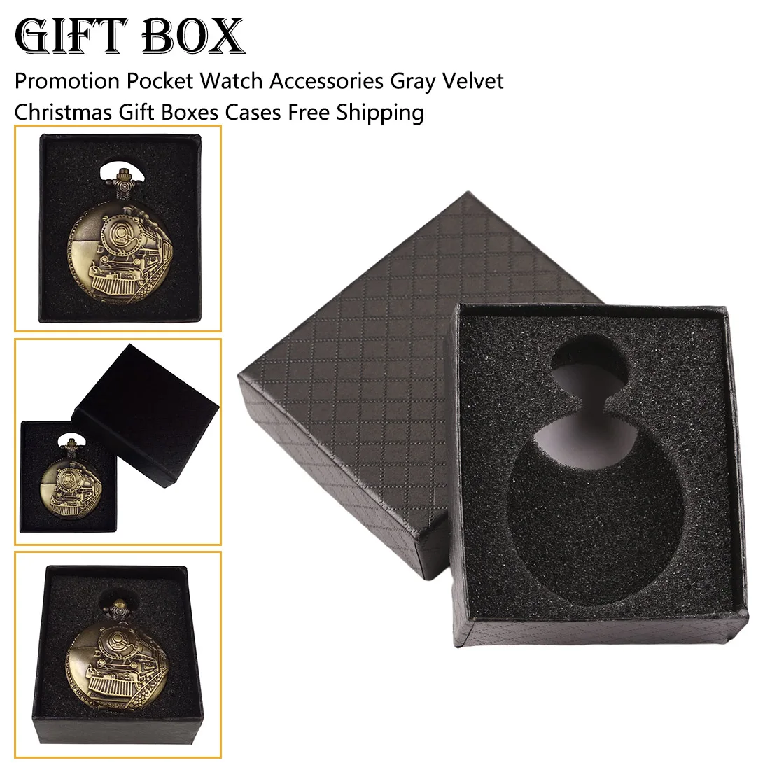 New Arrival Promotion Pocket Watch Accessories Gray Velvet Christmas Gift Boxes Cases
New Arrival Promotion Pocket Watch Accessories Gray Velvet Christmas Gift Boxes Cases