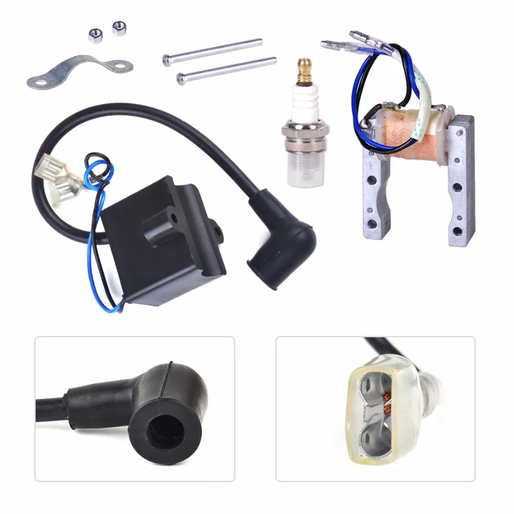 DWCX Motorcycle Ignition Coil+Magneto Stator+Spark Plug Fit for 49cc 50cc 60cc 80cc 2 Stroke Engine Motor Motorized Bicycle
DWCX Motorcycle Ignition Coil+Magneto Stator+Spark Plug Fit for 49cc 50cc 60cc 80cc 2 Stroke Engine Motor Motorized Bicycle