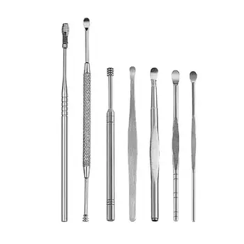 7PCS Stainless Steel Spring-shaped Spiral Head Safe Deep CleaningEar Wax Removal Ear Pick Ear Spoon Digging Ear Picking Tool Set
7PCS Stainless Steel Spring-shaped Spiral Head Safe Deep CleaningEar Wax Removal Ear Pick Ear Spoon Digging Ear Picking Tool Set