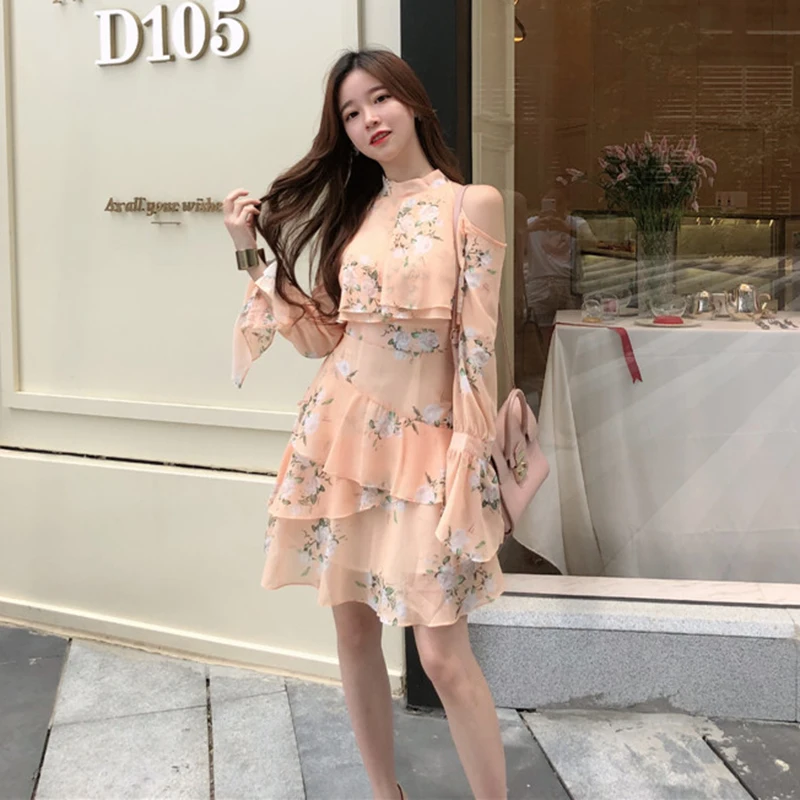 sweet Korean style Women's Clothing fashion brand new summer dress woman full sleeve off shoulder ruffles floral knee dresses
sweet Korean style Women's Clothing fashion brand new summer dress woman full sleeve off shoulder ruffles floral knee dresses