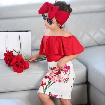 Summer Baby Girls Clothing Set Ruffles Off Shoulder Tops High Waist Floral Short Dress lol Party Elsa Costume Bow Boutique 3Pcs
Summer Baby Girls Clothing Set Ruffles Off Shoulder Tops High Waist Floral Short Dress lol Party Elsa Costume Bow Boutique 3Pcs