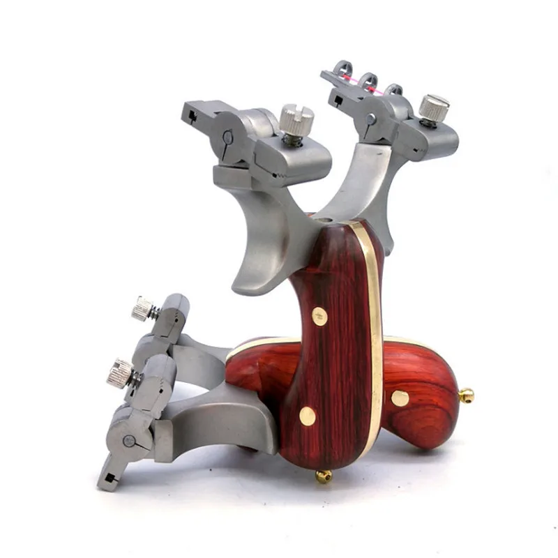 Stainless Steel Slingshot Hunting Catapult Profession Rosewood Handle Precision Outdoor Shooting with Rubber Band 
Stainless Steel Slingshot Hunting Catapult Profession Rosewood Handle Precision Outdoor Shooting with Rubber Band