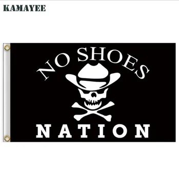 

90x150cm No Shoes Nation Pirate Flag Skull Jolly Roger Flags and Banners Home Decor Polyester Flying Banner Gift 3x5 FT
