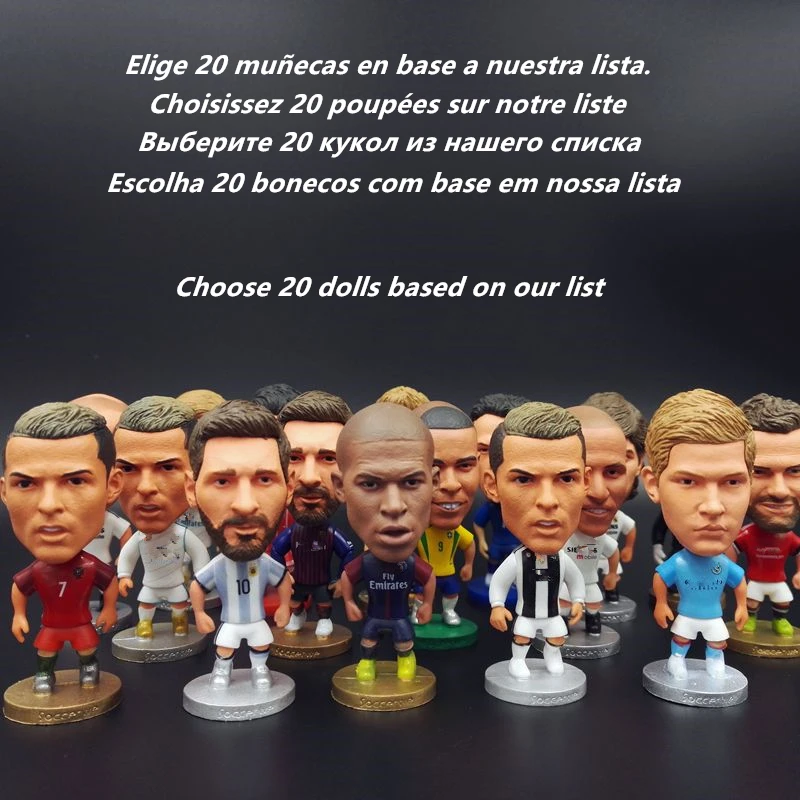 Soccerwe 20pcs Dolls Lists Chocies Mane Messi Ronaldo Neuer Kroos Modric Lampard Soccer Star Figurines
Soccerwe 20pcs Dolls Lists Chocies Mane Messi Ronaldo Neuer Kroos Modric Lampard Soccer Star Figurines