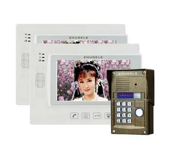 ZHUDELE 7"Touch Key LCD Video Door Phone Video Intercom IR Camera Password/ID Card Unlock, Support IP Camera 1Camera+2Monitor
ZHUDELE 7"Touch Key LCD Video Door Phone Video Intercom IR Camera Password/ID Card Unlock, Support IP Camera 1Camera+2Monitor