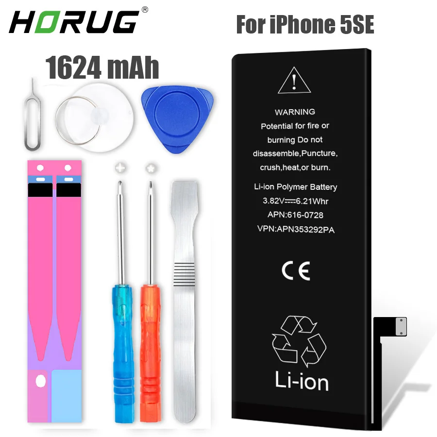 2019 HORUG Original Mobile Phone Battery For iPhone SE Battery Original Capacity Replacement Batteries With Repair Tools Kit
2019 HORUG Original Mobile Phone Battery For iPhone SE Battery Original Capacity Replacement Batteries With Repair Tools Kit