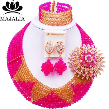Majalia fashion hot pink ladies African jewelry set Nigeria wedding crystal sets 6ST0047
Majalia fashion hot pink ladies African jewelry set Nigeria wedding crystal sets 6ST0047