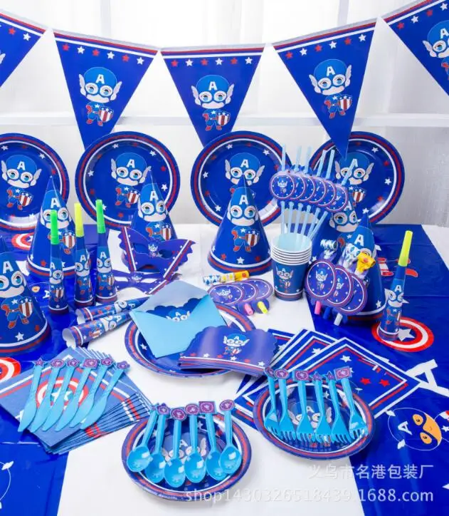 Captain America Theme Tableware Set Birthday Party Decoration Kids Balloons Napkin Cups Tablecloth Flag Straw Party Supplies
Captain America Theme Tableware Set Birthday Party Decoration Kids Balloons Napkin Cups Tablecloth Flag Straw Party Supplies