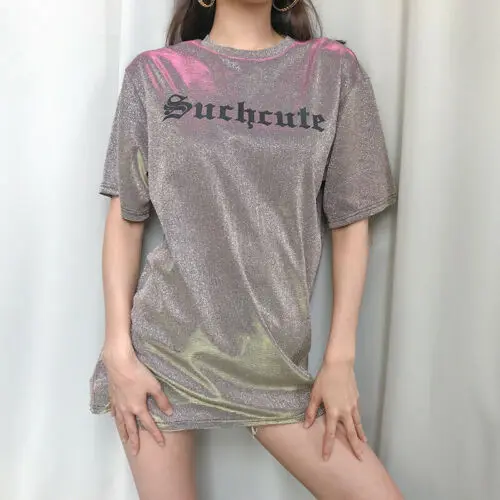 UK Women Sequin T-Shirt Ladies Summer Casual Loose Tops 2019 Summer Sexy Slim Short Sleeve Woman Long section Solid Tees
UK Women Sequin T-Shirt Ladies Summer Casual Loose Tops 2019 Summer Sexy Slim Short Sleeve Woman Long section Solid Tees
