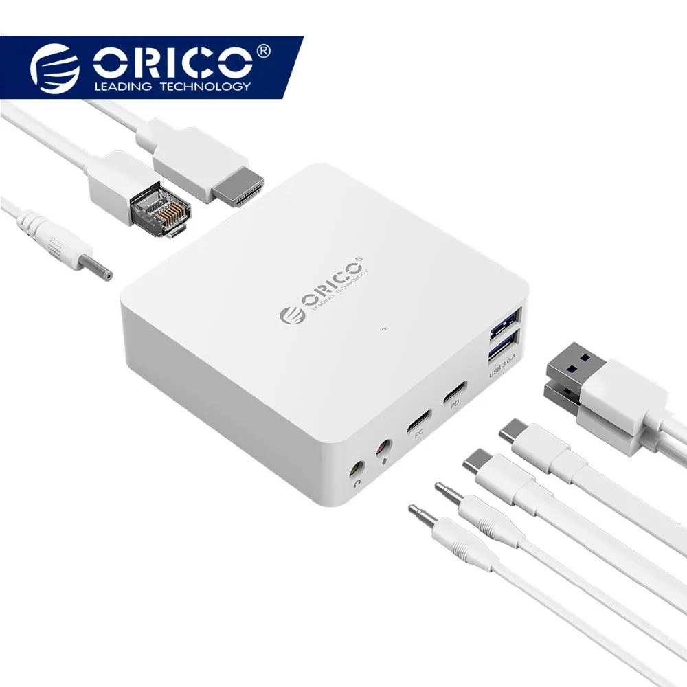 ORICO Type-C HUB USB3.0 Support HDMI 4K Video Mobile Host Dock RJ45 Microphone&Earphone Type-C PD and DC 12V Power for Office
ORICO Type-C HUB USB3.0 Support HDMI 4K Video Mobile Host Dock RJ45 Microphone&Earphone Type-C PD and DC 12V Power for Office