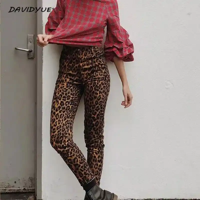 high waisted leopard jeans