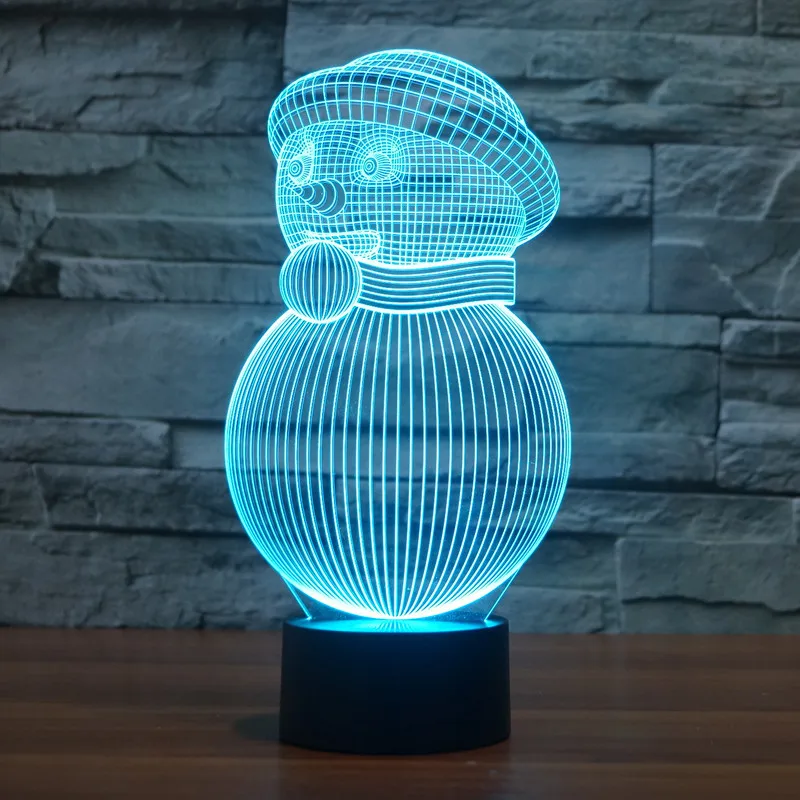 Christmas Snowman colorful 3D lamp energy saving LED illusion light creative vision stereo lamp
Christmas Snowman colorful 3D lamp energy saving LED illusion light creative vision stereo lamp