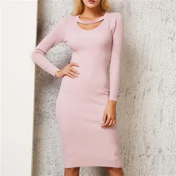 2019 new hot sale women's spring autumn slim knitted long knitted sweater dress woman knit tight dresses 8 colors
2019 new hot sale women's spring autumn slim knitted long knitted sweater dress woman knit tight dresses 8 colors