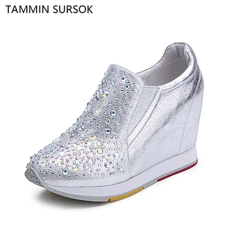 New Style Genuine Leather Sstitching Rhinestone Surface Fashion Height Increasing Slip-on Wedges Casual Women Shoes
New Style Genuine Leather Sstitching Rhinestone Surface Fashion Height Increasing Slip-on Wedges Casual Women Shoes