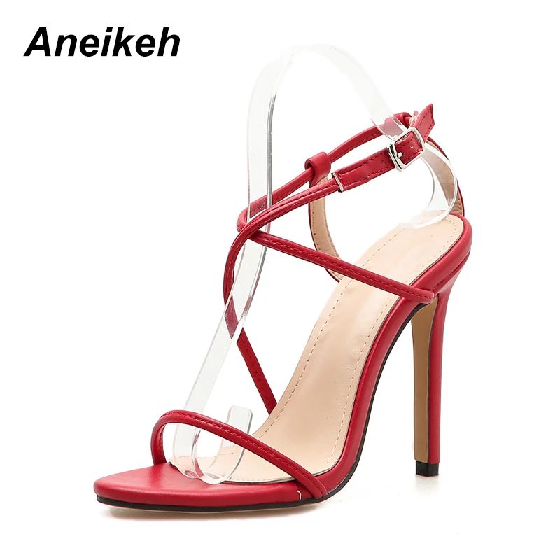 Aneikeh 2018 Women's Sexy Cross-tied Thin High Heels Sandal Female Fashion Buckle Strap Shoes Lady PU Party Wedding Shoe
Aneikeh 2018 Women's Sexy Cross-tied Thin High Heels Sandal Female Fashion Buckle Strap Shoes Lady PU Party Wedding Shoe