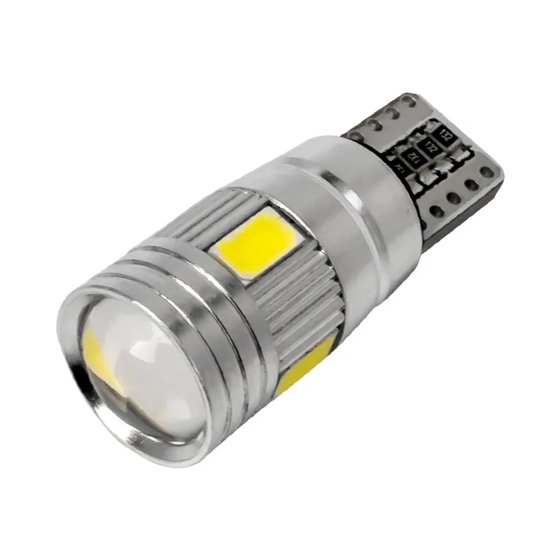 100 шт. T10 6 SMD 5630 светодиодный объектив проектора Canbus Error Free автомобильные