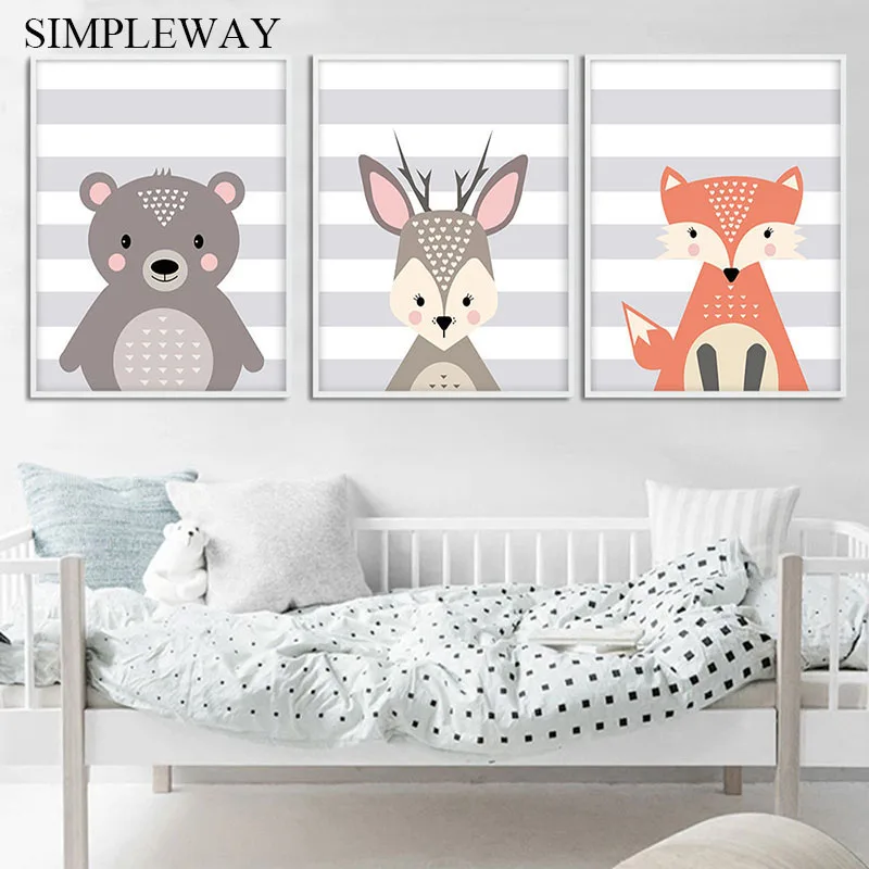 Cute Woodland Animal Deer Owl Fox Nursery Wall Art Canvas Poster and Print Painting Nordic Kids Baby Bedroom Decoration Picture
Cute Woodland Animal Deer Owl Fox Nursery Wall Art Canvas Poster and Print Painting Nordic Kids Baby Bedroom Decoration Picture