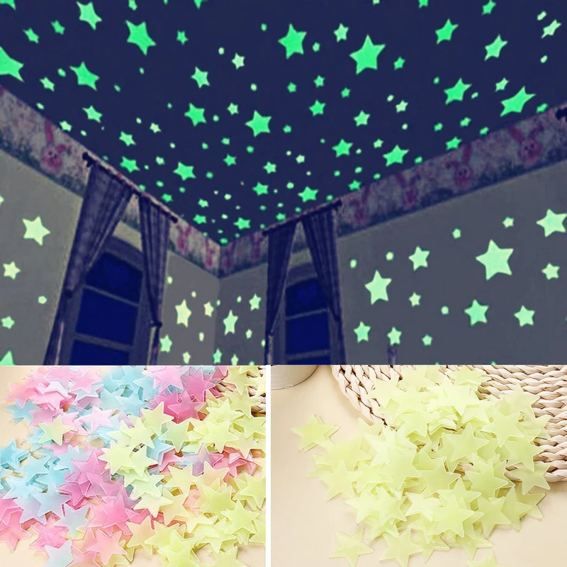 100Pcs Luminous Colorful Stickers Glow In The Dark Stars Sticker Decal for Kids Baby Room Decor Toys
100Pcs Luminous Colorful Stickers Glow In The Dark Stars Sticker Decal for Kids Baby Room Decor Toys