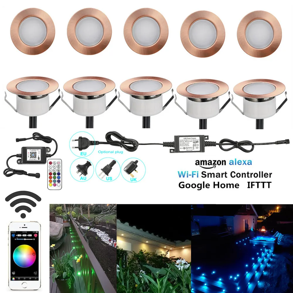 10PCS/lot 47mm RGBWW Changeable Color Coppering WIFI APP Controller Timer Dimmer LED Deck Patio Step Rail Soffit Driveway Lights
10PCS/lot 47mm RGBWW Changeable Color Coppering WIFI APP Controller Timer Dimmer LED Deck Patio Step Rail Soffit Driveway Lights