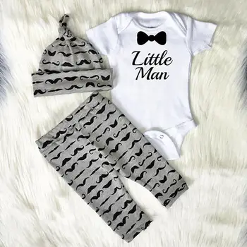3pcs Newborn Baby Boys Little Man Romper+Pants+Hat Jumpsuit Outfits Set Cotton Clotehs 0-18M
3pcs Newborn Baby Boys Little Man Romper+Pants+Hat Jumpsuit Outfits Set Cotton Clotehs 0-18M