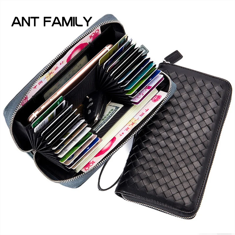 Weaving Genuine Leather Wallet for Women Female RFID Blocking Holder Wallets Travel Zipper Women's Purse Lady Card Holder Clutch
Weaving Genuine Leather Wallet for Women Female RFID Blocking Holder Wallets Travel Zipper Women's Purse Lady Card Holder Clutch