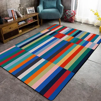 Stylish modern color multicolor striped rod carpet Bedroom living room short plush foyer mat Non-slip carpet customization
Stylish modern color multicolor striped rod carpet Bedroom living room short plush foyer mat Non-slip carpet customization