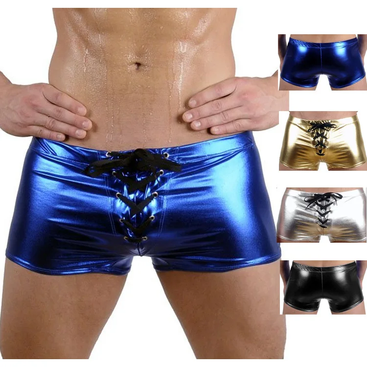 Mens Sexy Faux Leather Shiny Boxers Exotic Underwear Gay Male Latex Wetlook Shorts Panties Bikini Swimwear Cool Fetish Lingerie
Mens Sexy Faux Leather Shiny Boxers Exotic Underwear Gay Male Latex Wetlook Shorts Panties Bikini Swimwear Cool Fetish Lingerie