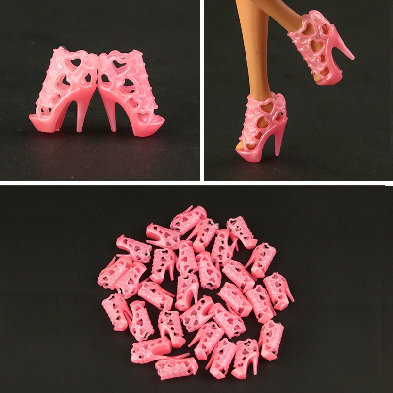10 pair / lot Fashion Hollow design Doll shoes High quality high heeled shoes for barbie Doll accessories Free shipping
10 pair / lot Fashion Hollow design Doll shoes High quality high heeled shoes for barbie Doll accessories Free shipping