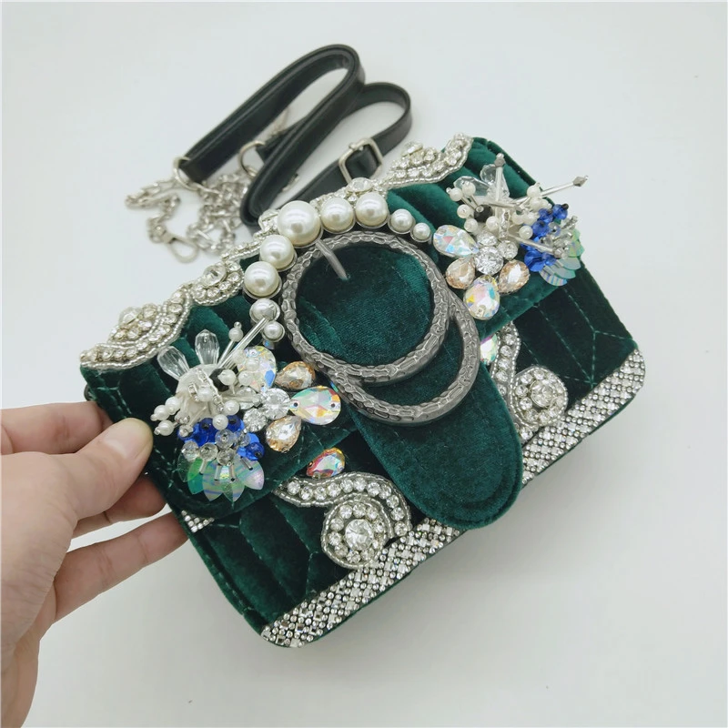 Luxury Women Shoulder Crossbody Bag Pearl Green Evening Clutch Bags Crystal Purse Metal Flower Velour Small Beads Handbag Wallet
Luxury Women Shoulder Crossbody Bag Pearl Green Evening Clutch Bags Crystal Purse Metal Flower Velour Small Beads Handbag Wallet