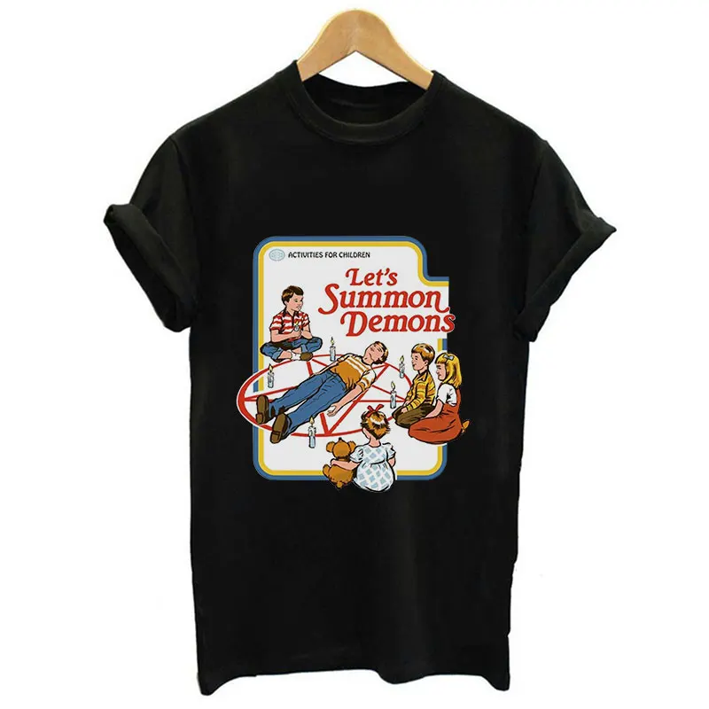 Funny Vintage Women Blouses Short Sleeve Let's Summon Demons Harajuku Print Graphic Shirt Summer Tumblr Womens Tops And Blouses
Funny Vintage Women Blouses Short Sleeve Let's Summon Demons Harajuku Print Graphic Shirt Summer Tumblr Womens Tops And Blouses