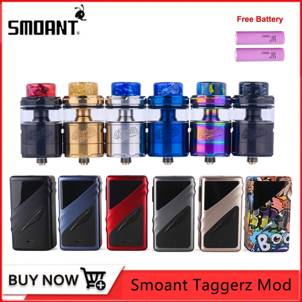 Original Smoant Taggerz Mod 200W with Profile Unity RTA Atomizer Tank Dual 18650 E Cigarette Vape Kit TC Box Mod OLED Screen
Original Smoant Taggerz Mod 200W with Profile Unity RTA Atomizer Tank Dual 18650 E Cigarette Vape Kit TC Box Mod OLED Screen