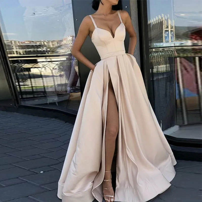 Custom Made A LineEvening Dress with High Slit Satin Royal Blue Spaghetti Straps Sweetheart Long Evening Gown 2019
Custom Made A LineEvening Dress with High Slit Satin Royal Blue Spaghetti Straps Sweetheart Long Evening Gown 2019