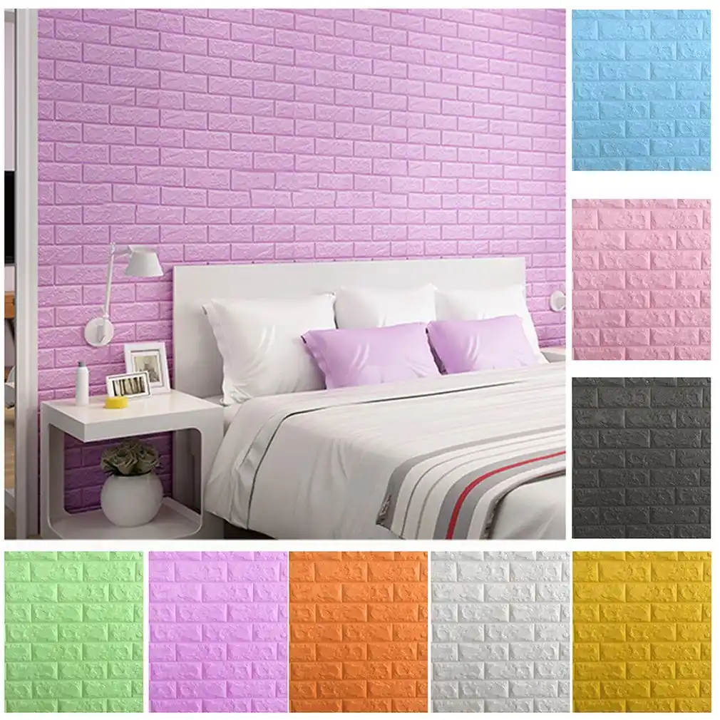 Colorful Foam 3d Brick Wall Stickers Diy Self Adhesive Covering