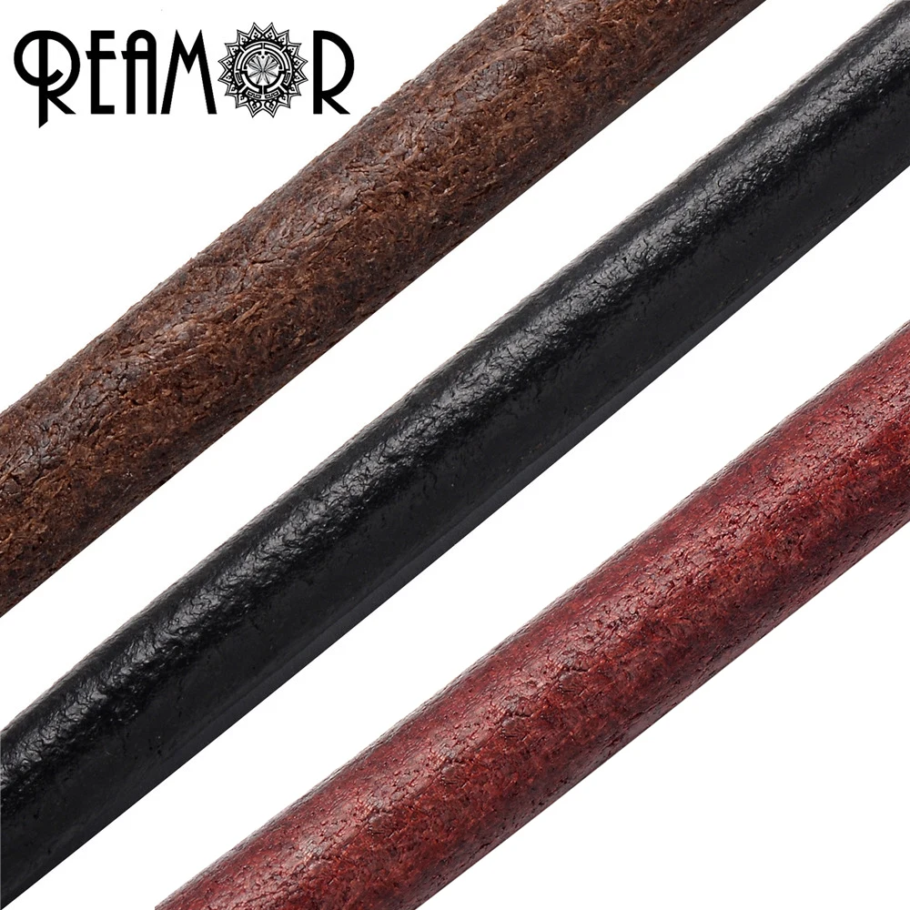 REAMOR 1Meter 8mm Vintage Genuine Leather Rope Black Red Brown String Cord For Jewelry Making Craft Bracelet Jewelry Accessories
REAMOR 1Meter 8mm Vintage Genuine Leather Rope Black Red Brown String Cord For Jewelry Making Craft Bracelet Jewelry Accessories
