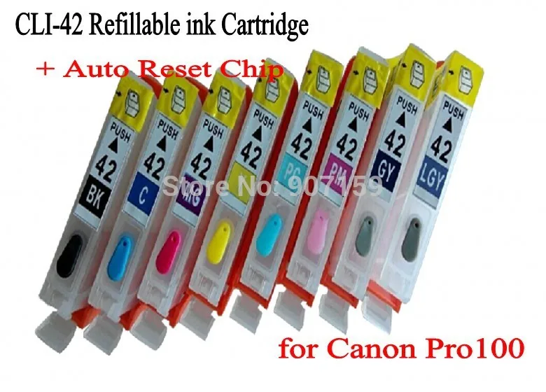 New CLI42 refillable ink cartridge with ARC for Canon Pro100 printer 8 color cartridges BK C M Y LC LM GY LGY
New CLI42 refillable ink cartridge with ARC for Canon Pro100 printer 8 color cartridges BK C M Y LC LM GY LGY