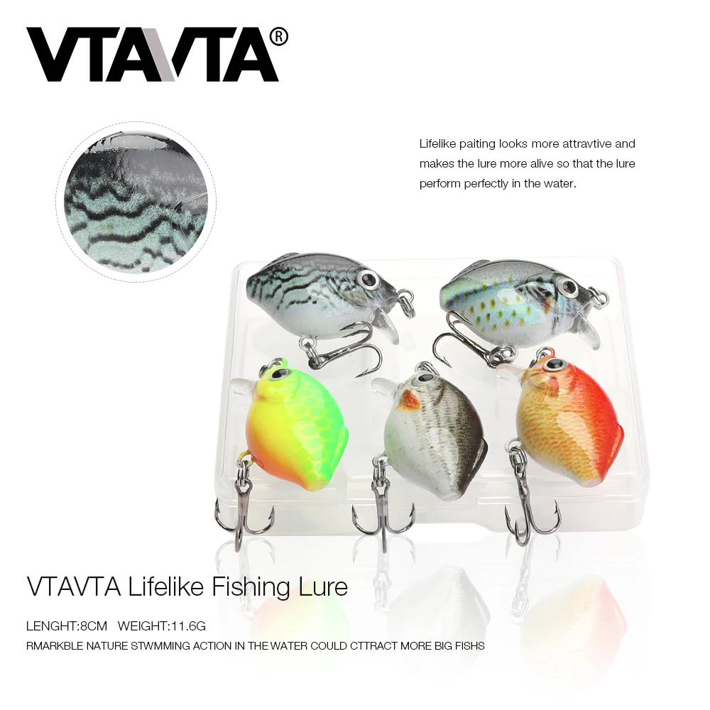 VTAVTA Hard Lures Mini Crankbait 5pcs Floating Wobblers Lure Set of Wobblers Artificial Bait 2.56g Fake Fish Crankbait for Fish
VTAVTA Hard Lures Mini Crankbait 5pcs Floating Wobblers Lure Set of Wobblers Artificial Bait 2.56g Fake Fish Crankbait for Fish