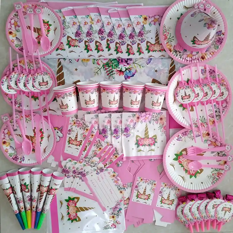 disposable tableware sets baby shower 1st first birthday party
