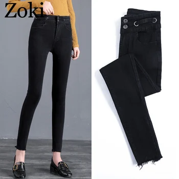 Zoki High Elastic Women Pencil Jeans Spring Autumn High Waist Washed Denim Ankle-Length Pants Korean skinny Female Stretch Jeans
Zoki High Elastic Women Pencil Jeans Spring Autumn High Waist Washed Denim Ankle-Length Pants Korean skinny Female Stretch Jeans