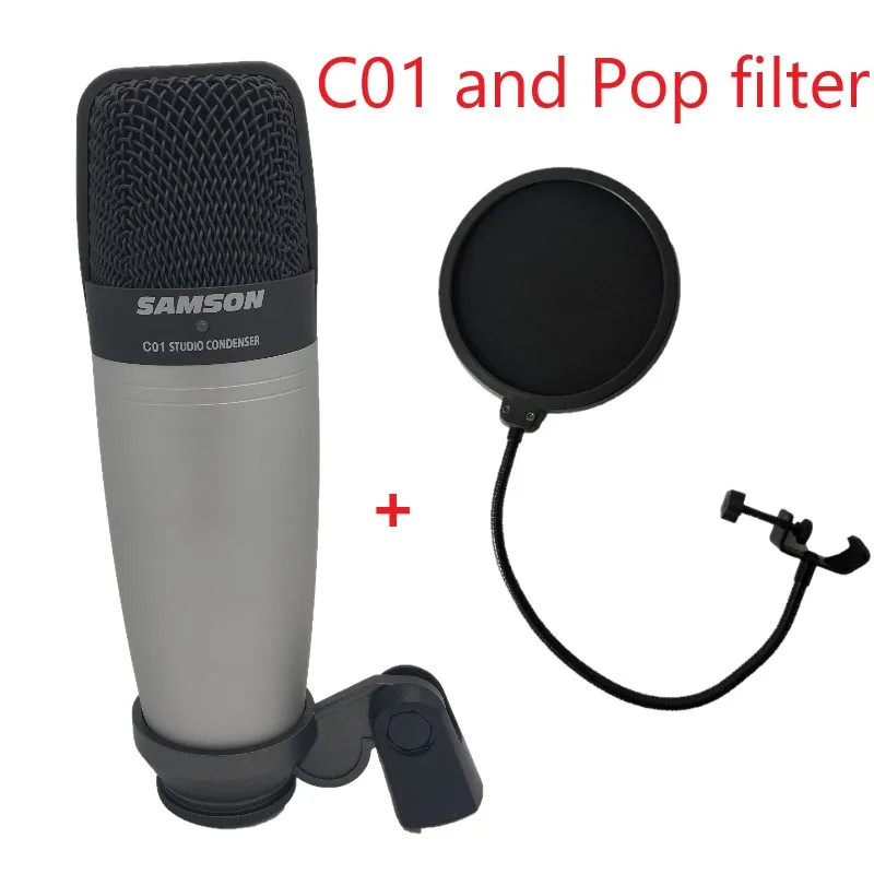 SAMSON C01 and Pop filter Condenser Microphone for recording vocals, acoustic instruments and for use as and overhead drum mic
SAMSON C01 and Pop filter Condenser Microphone for recording vocals, acoustic instruments and for use as and overhead drum mic