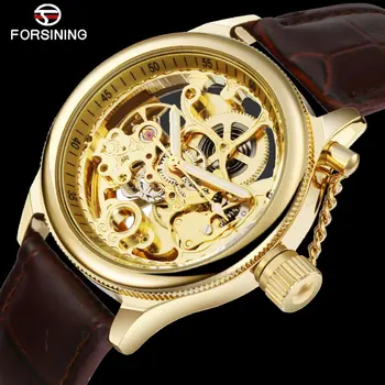 Forsining Men's Luxury Gold Skeleton Automatic Mechanical Wrist Watch For Men Leather Watch Sport Montre Homme 2019 New Arrival
Forsining Men's Luxury Gold Skeleton Automatic Mechanical Wrist Watch For Men Leather Watch Sport Montre Homme 2019 New Arrival