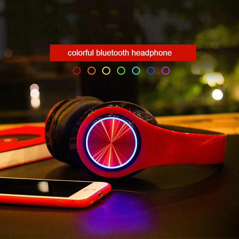 Wireless Bluetooth Headphones Handsfree LED Light Foldable Stereo Bluetooth Headset built-in Microphone for Smart Phones Calls
Wireless Bluetooth Headphones Handsfree LED Light Foldable Stereo Bluetooth Headset built-in Microphone for Smart Phones Calls