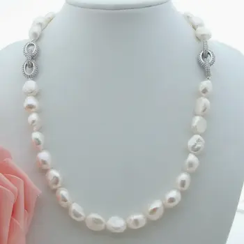 Hand knotted 12-14mm white baroque freshwater pearl necklace long 53cm sweater chain fashion jewelry
Hand knotted 12-14mm white baroque freshwater pearl necklace long 53cm sweater chain fashion jewelry